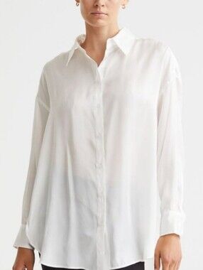 NEW! H&M Button-Down Oversized Shirt Size M
